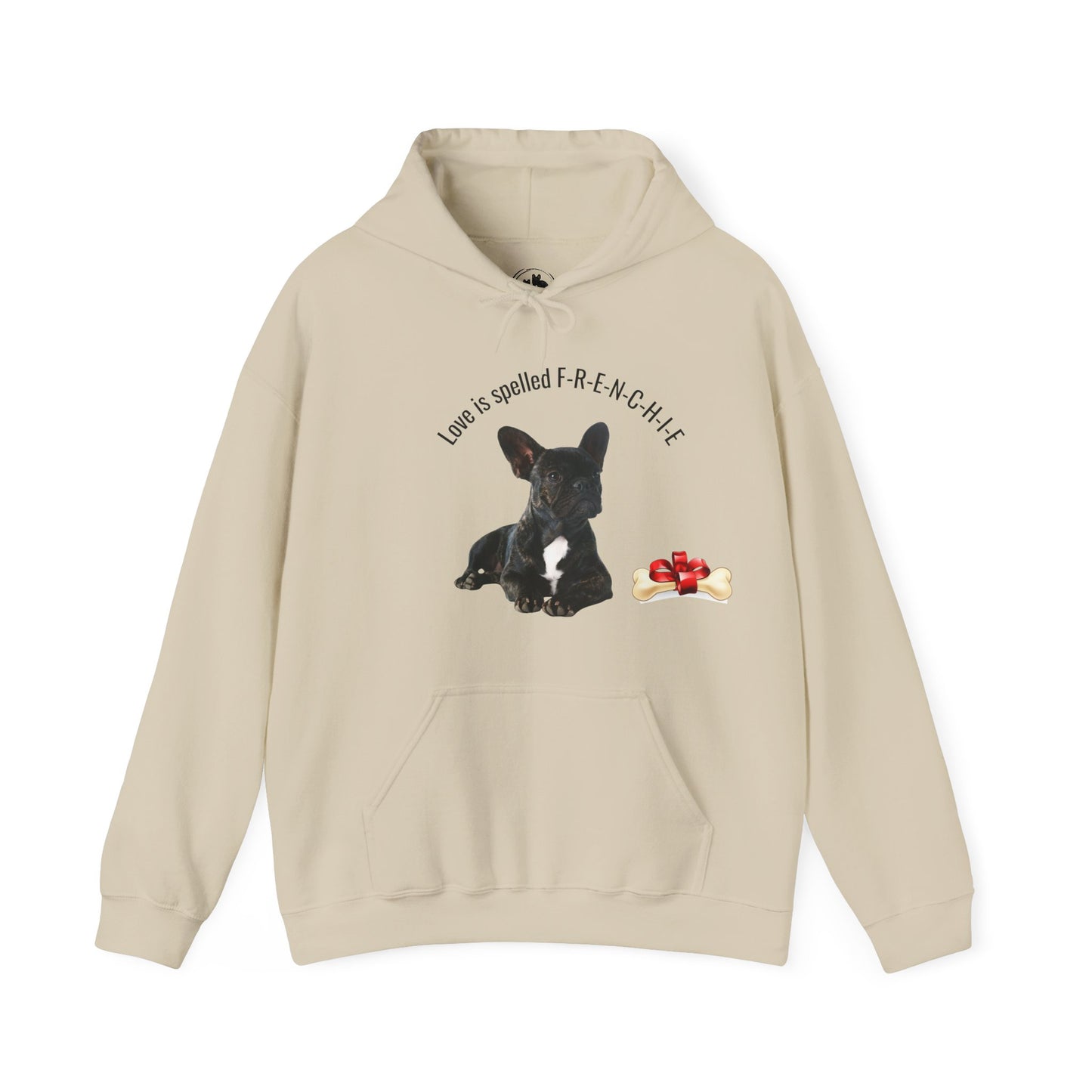 Love is Spelled F-R-E-N-C-H-I-E Hoodie - French Bulldog Sweatshirt