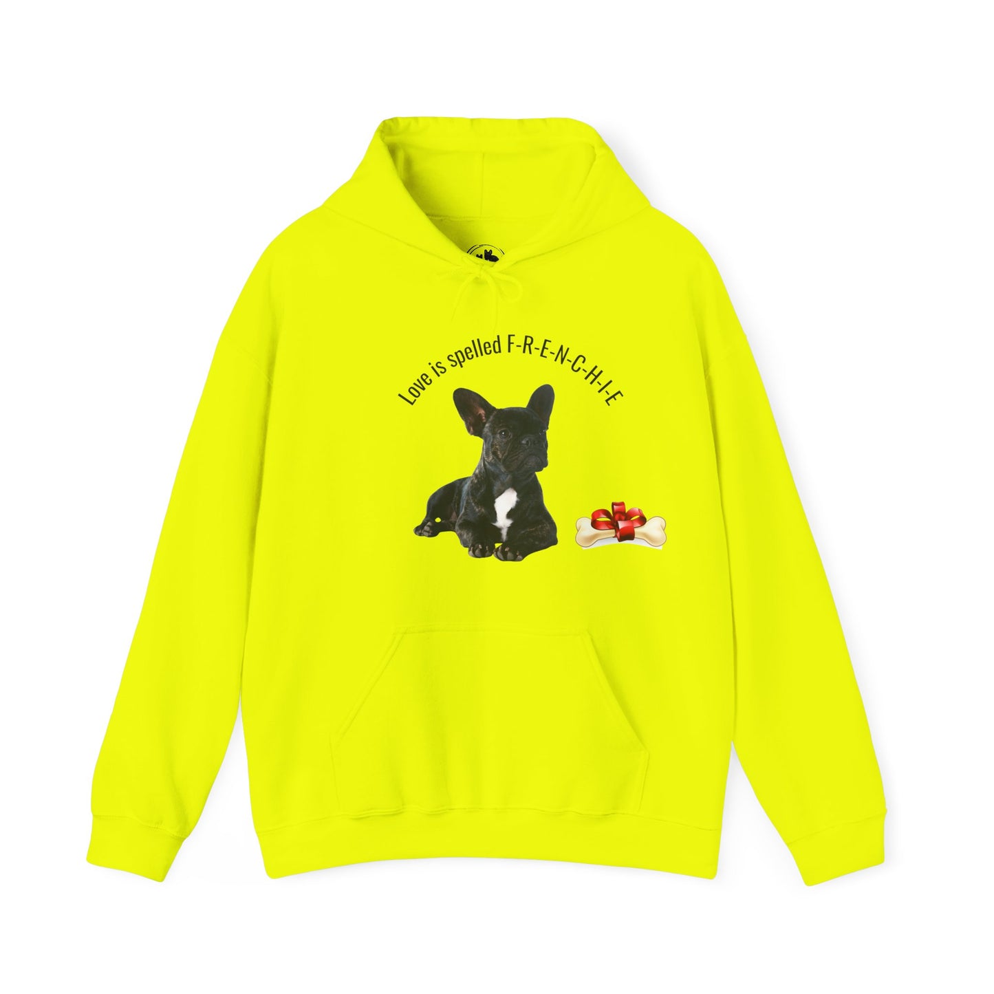 Love is Spelled F-R-E-N-C-H-I-E Hoodie - French Bulldog Sweatshirt