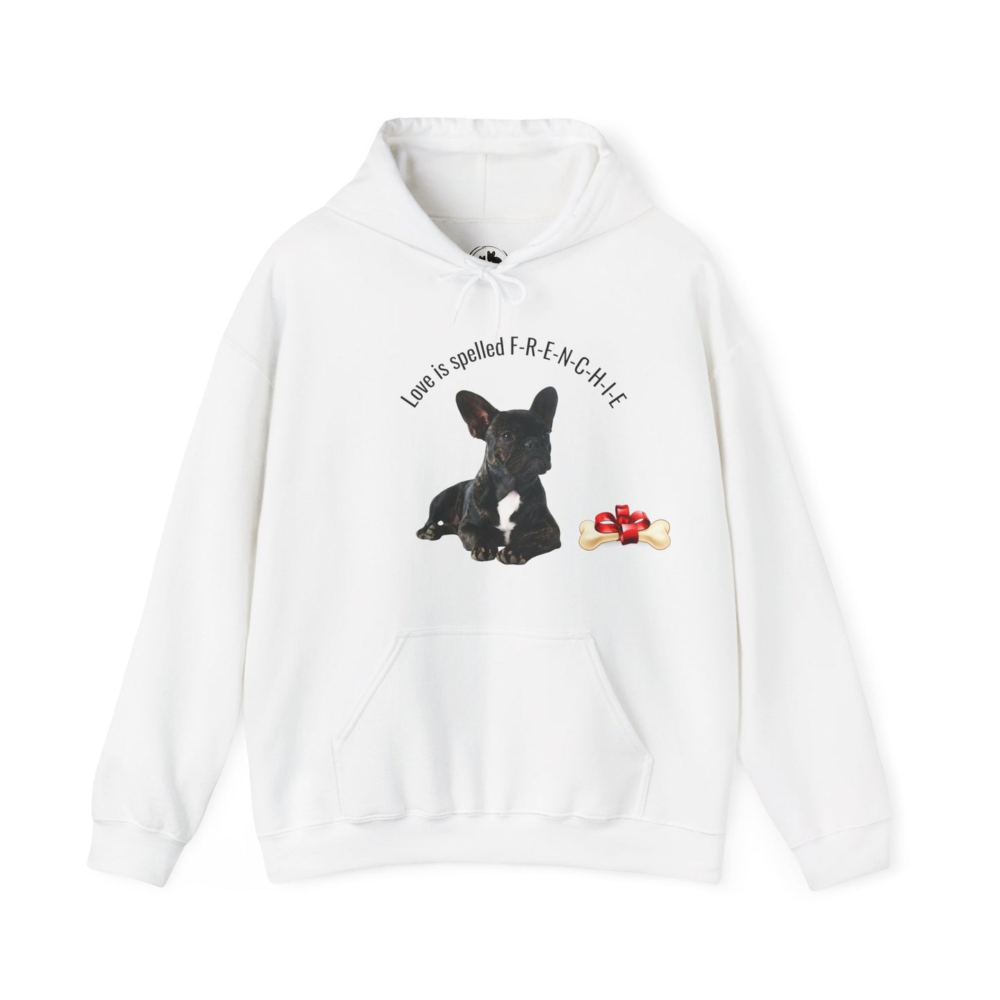 Love is Spelled F-R-E-N-C-H-I-E Hoodie - French Bulldog Sweatshirt